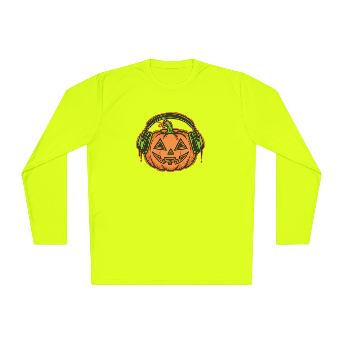 Headphone Jack-O-Lantern Halloween Long Sleeve Tee | Heavyweight 100% Cotton | Made in USA