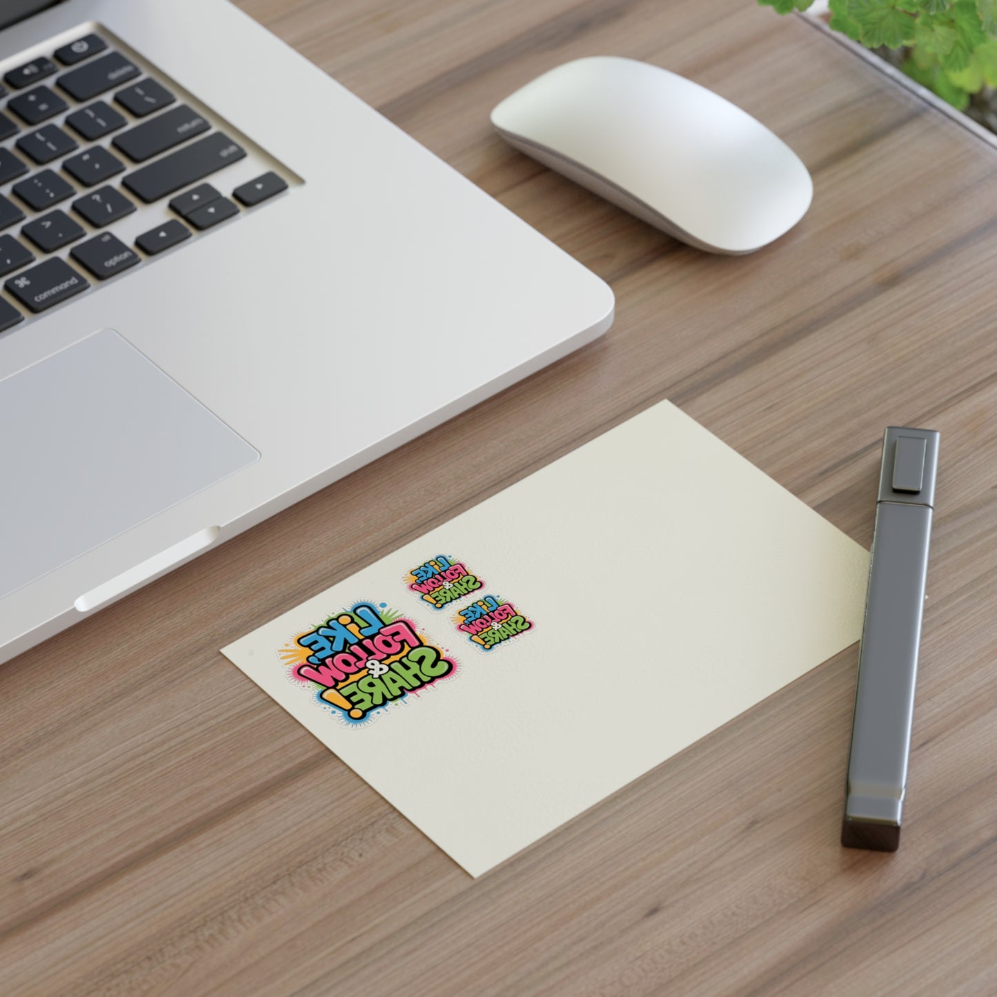 Reversed Like Follow & Share! 3 Stickers — Colorful Decal Perfect for TikTok, YouTube, Twitch and more