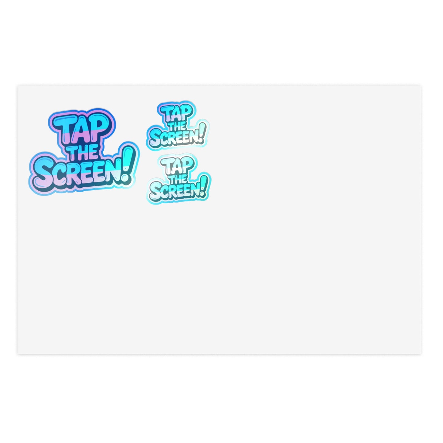 Tap the Screen! Sticker Sheet — 3 Colorful Decals Perfect for TikTok, Twitch, YouTube and more