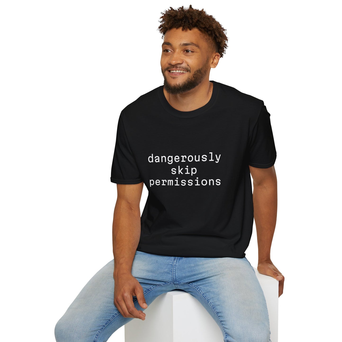 Dangerously Skip Permissions T-Shirt — AI Statement Graphic Tee