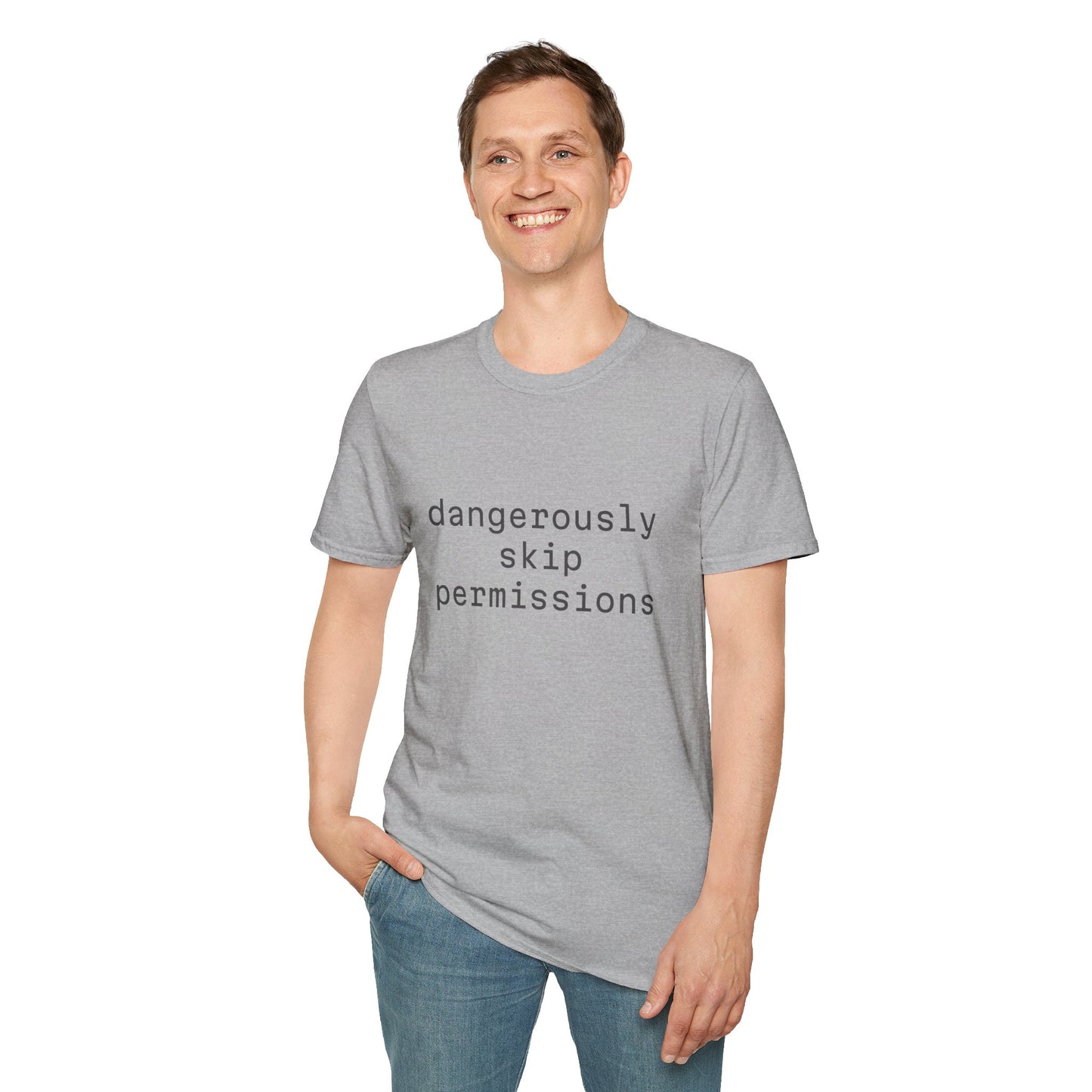 Dangerously Skip Permissions T-Shirt — AI Statement Graphic Tee