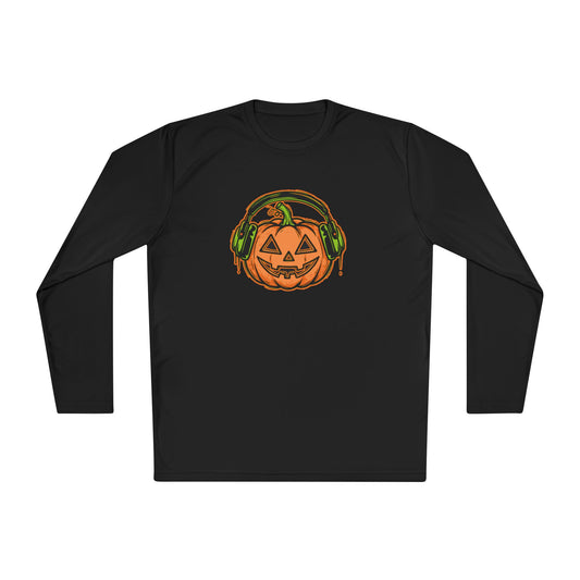 Headphone Jack-O-Lantern Halloween Long Sleeve Tee | Heavyweight 100% Cotton | Made in USA