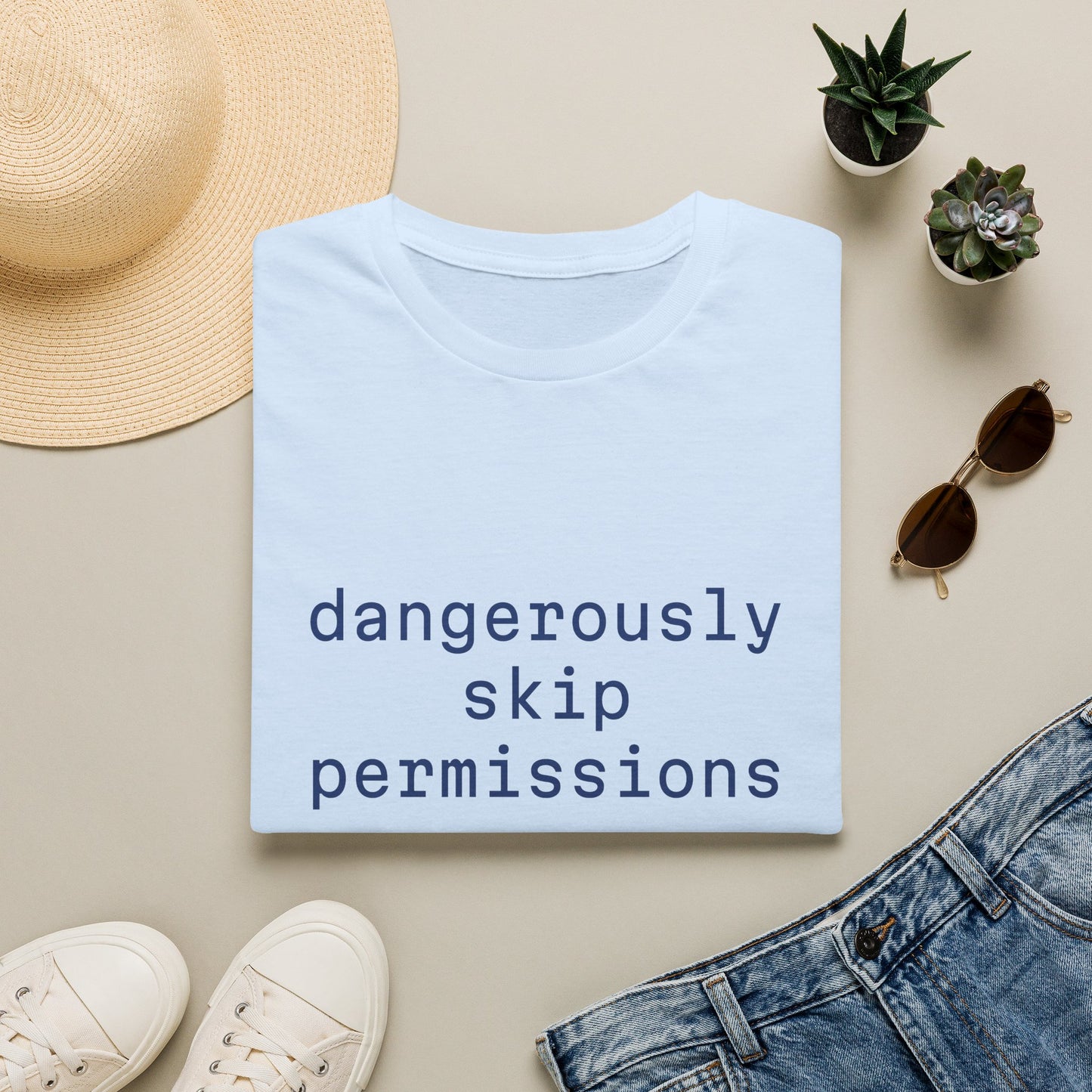 Dangerously Skip Permissions T-Shirt — AI Statement Graphic Tee