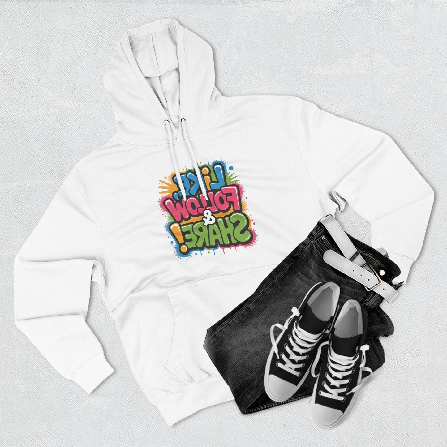 Like Follow & Share! Graphic Hoodie - Perfect for TikTok, YouTube, Twitch or wherever you go live