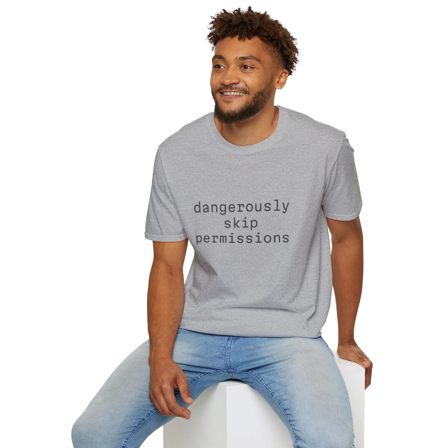 Dangerously Skip Permissions T-Shirt — AI Statement Graphic Tee