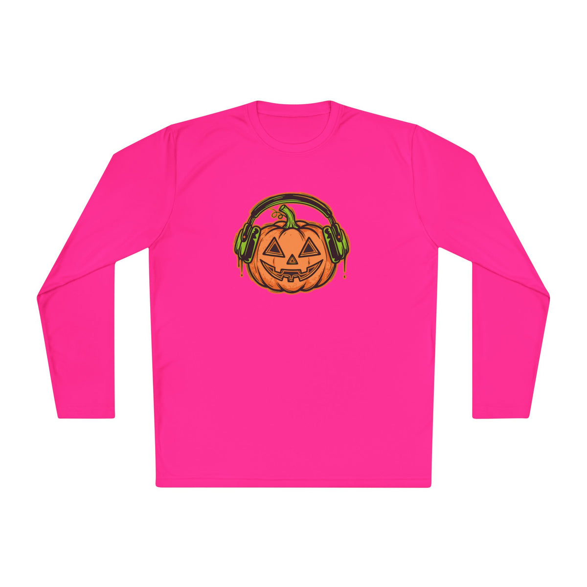Headphone Jack-O-Lantern Halloween Long Sleeve Tee | Heavyweight 100% Cotton | Made in USA