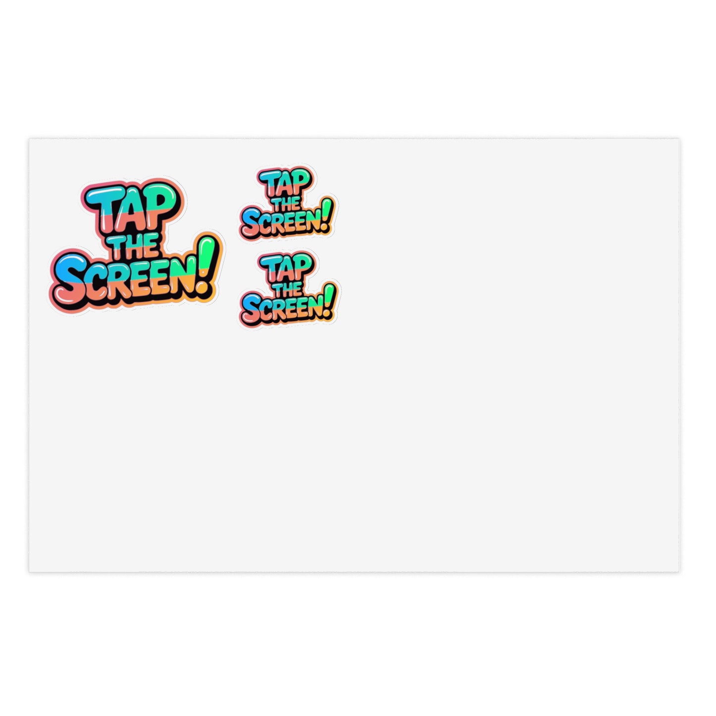 Tap the Screen! Sticker Sheet — 3 Colorful Decals Perfect for TikTok, Twitch, YouTube and more
