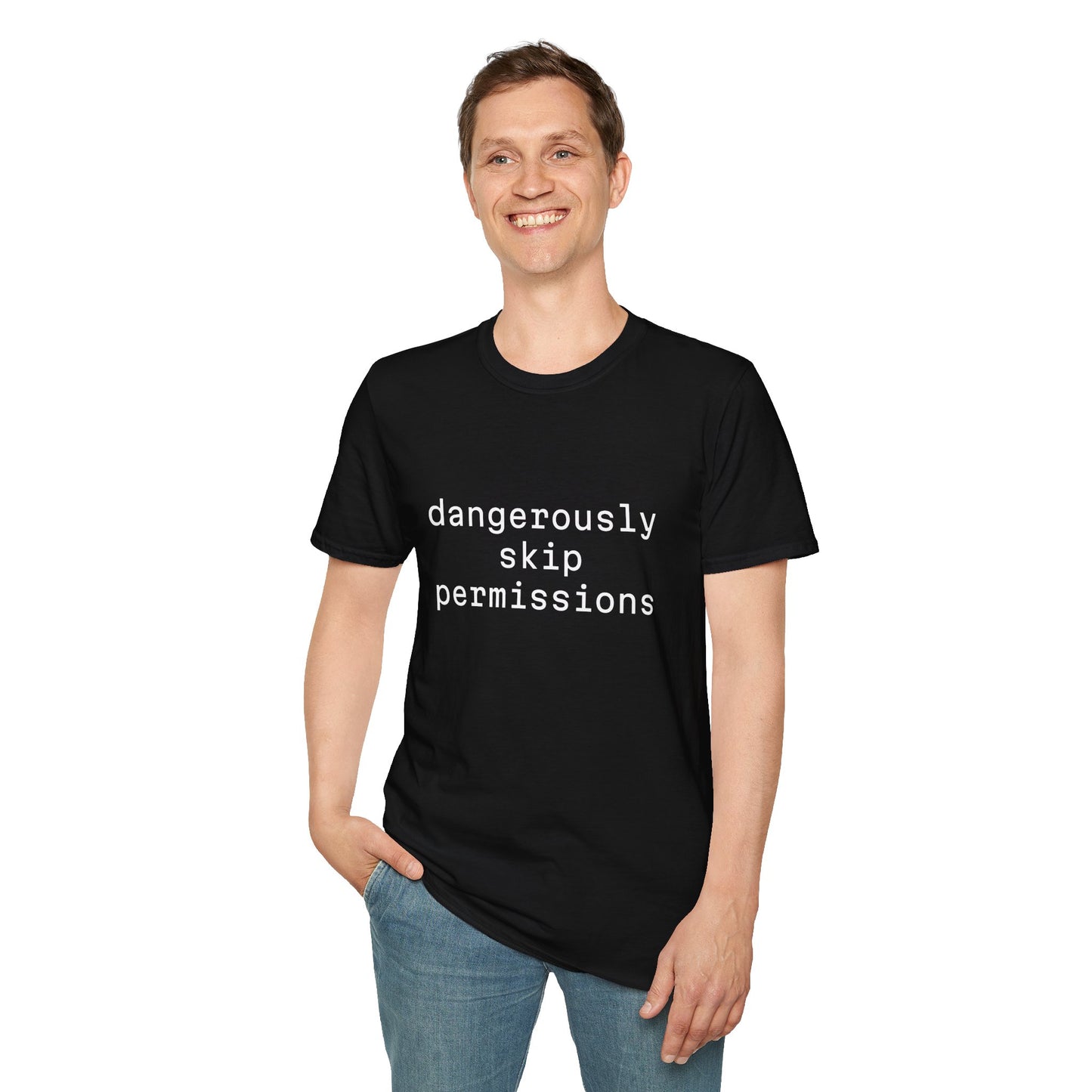 Dangerously Skip Permissions T-Shirt — AI Statement Graphic Tee