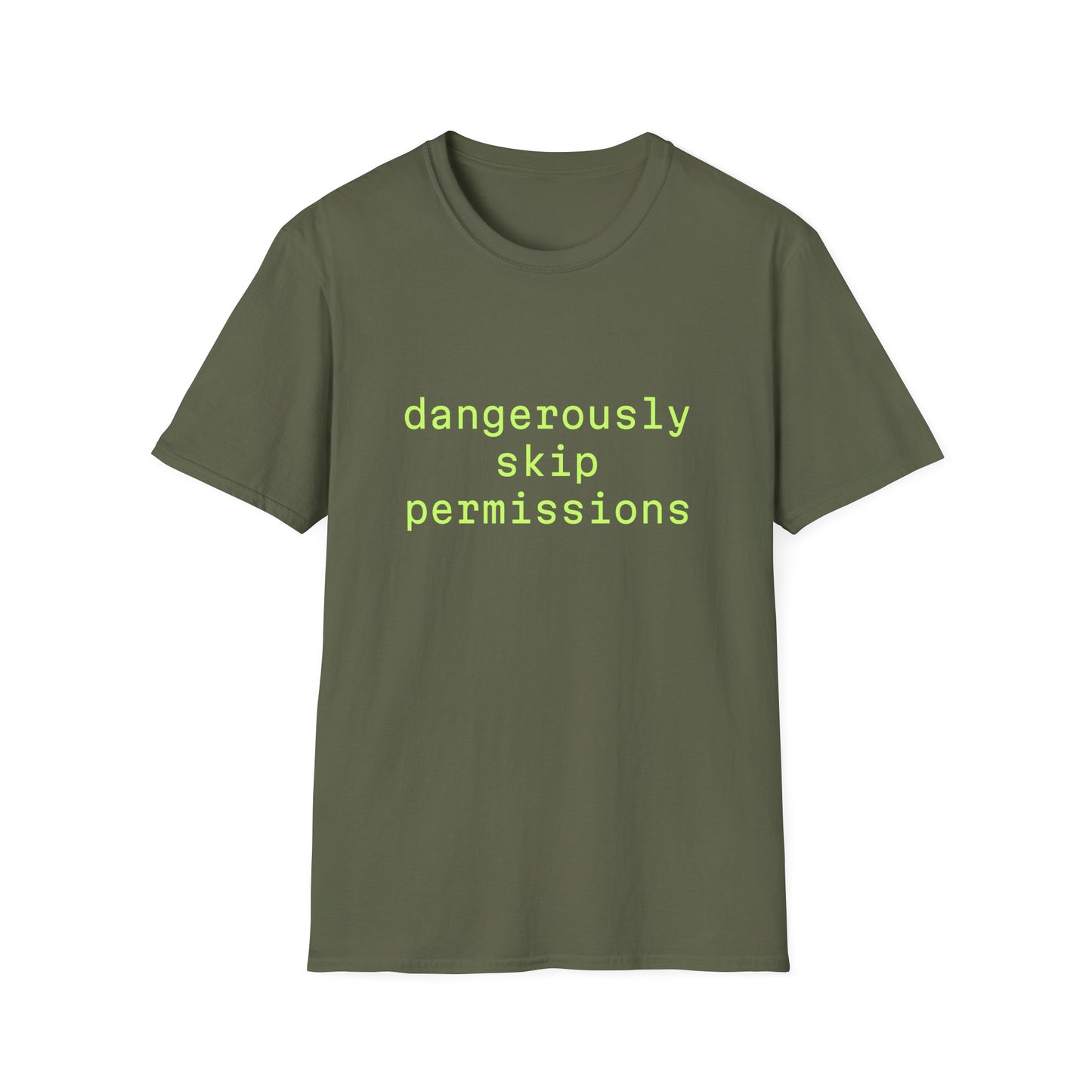 Dangerously Skip Permissions T-Shirt — AI Statement Graphic Tee