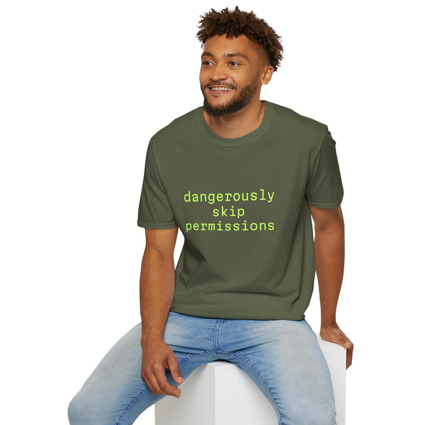 Dangerously Skip Permissions T-Shirt — AI Statement Graphic Tee