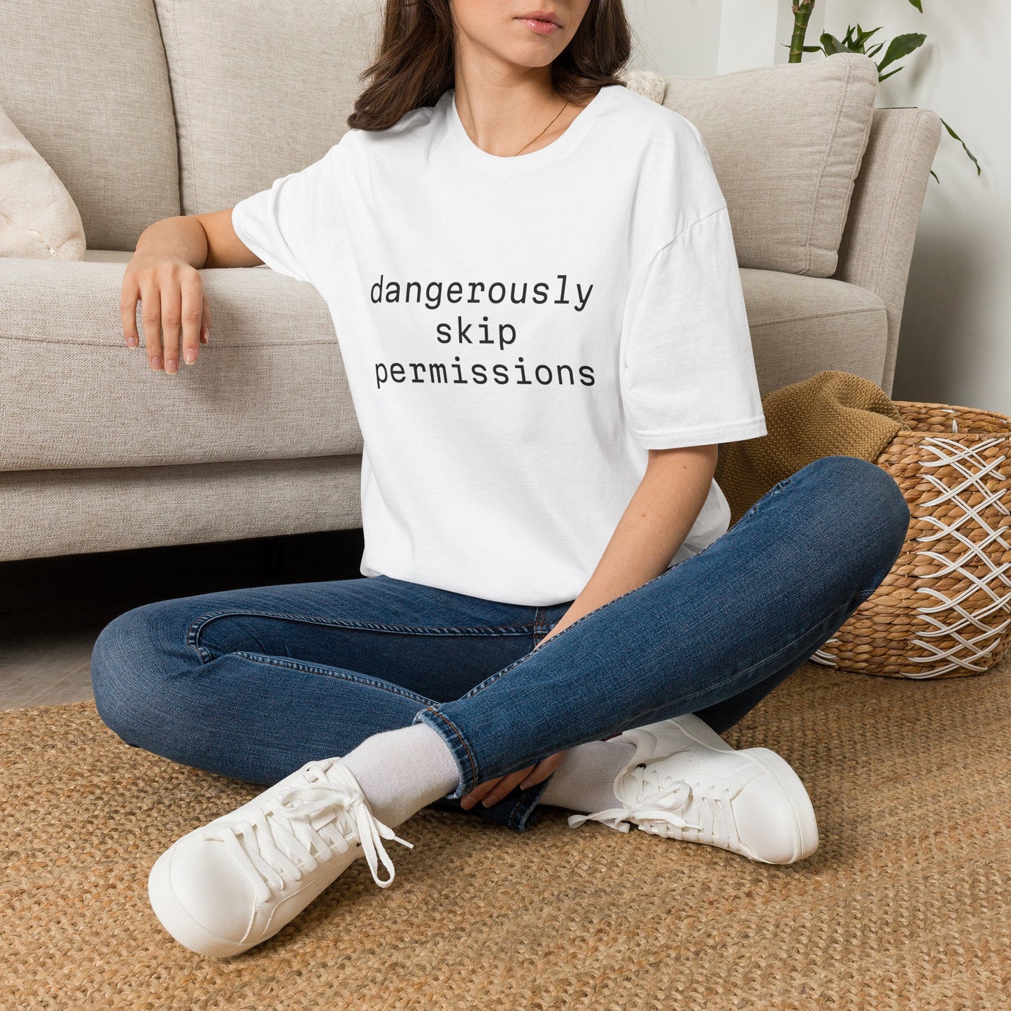 Dangerously Skip Permissions T-Shirt — AI Statement Graphic Tee