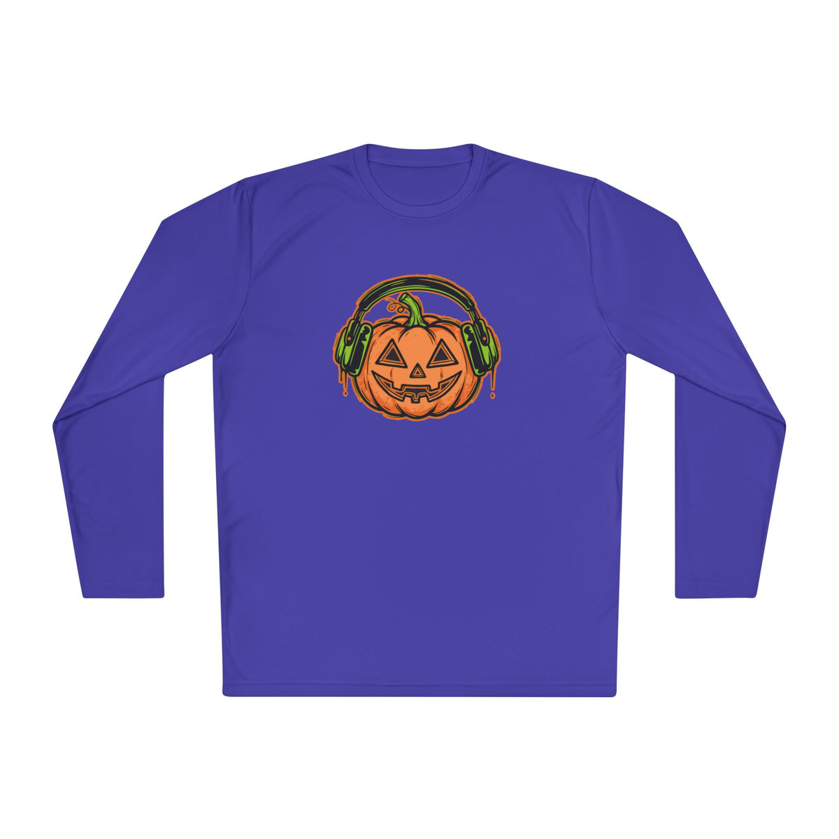 Headphone Jack-O-Lantern Halloween Long Sleeve Tee | Heavyweight 100% Cotton | Made in USA