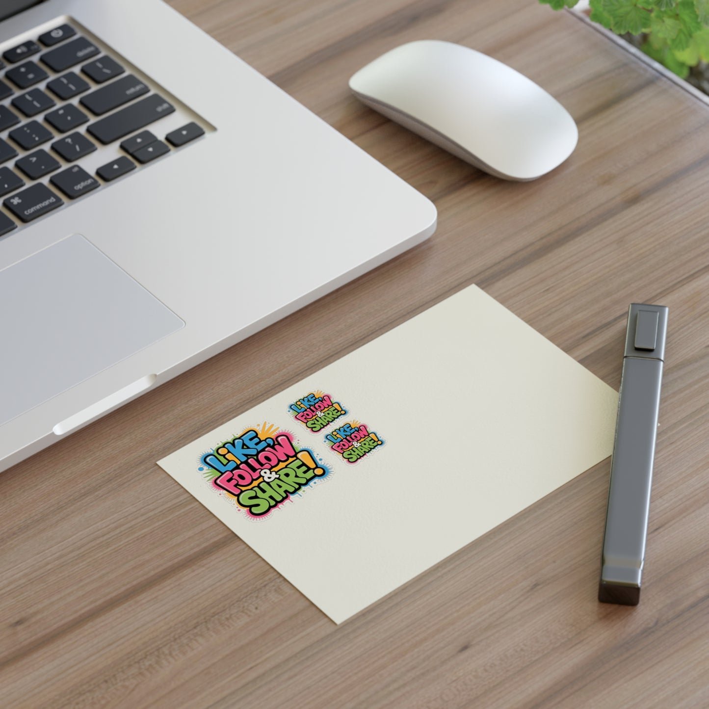 Like Follow & Share! Sticker — 3 Colorful Decals Perfect for TikTok, YouTube, Twitch and more