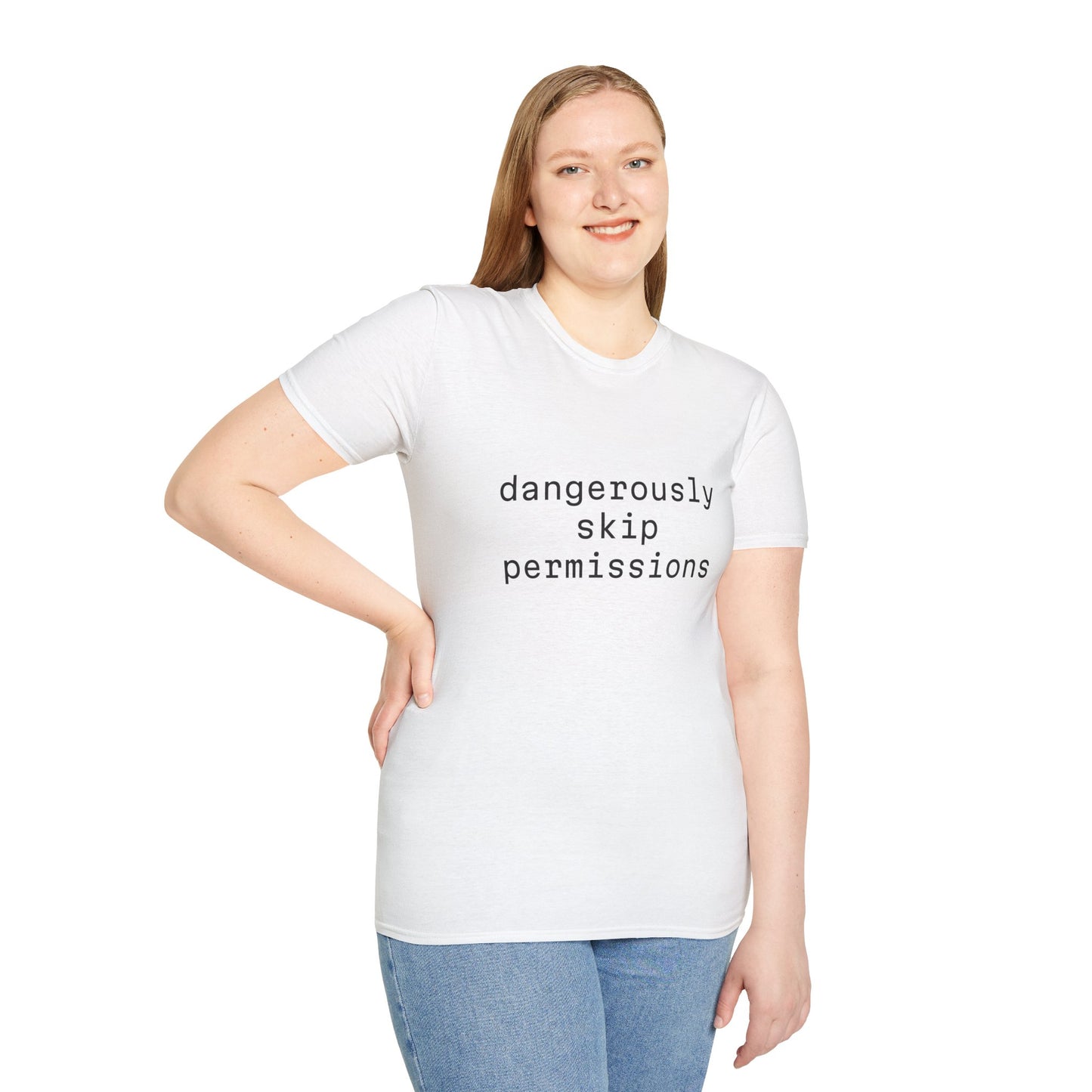 Dangerously Skip Permissions T-Shirt — AI Statement Graphic Tee