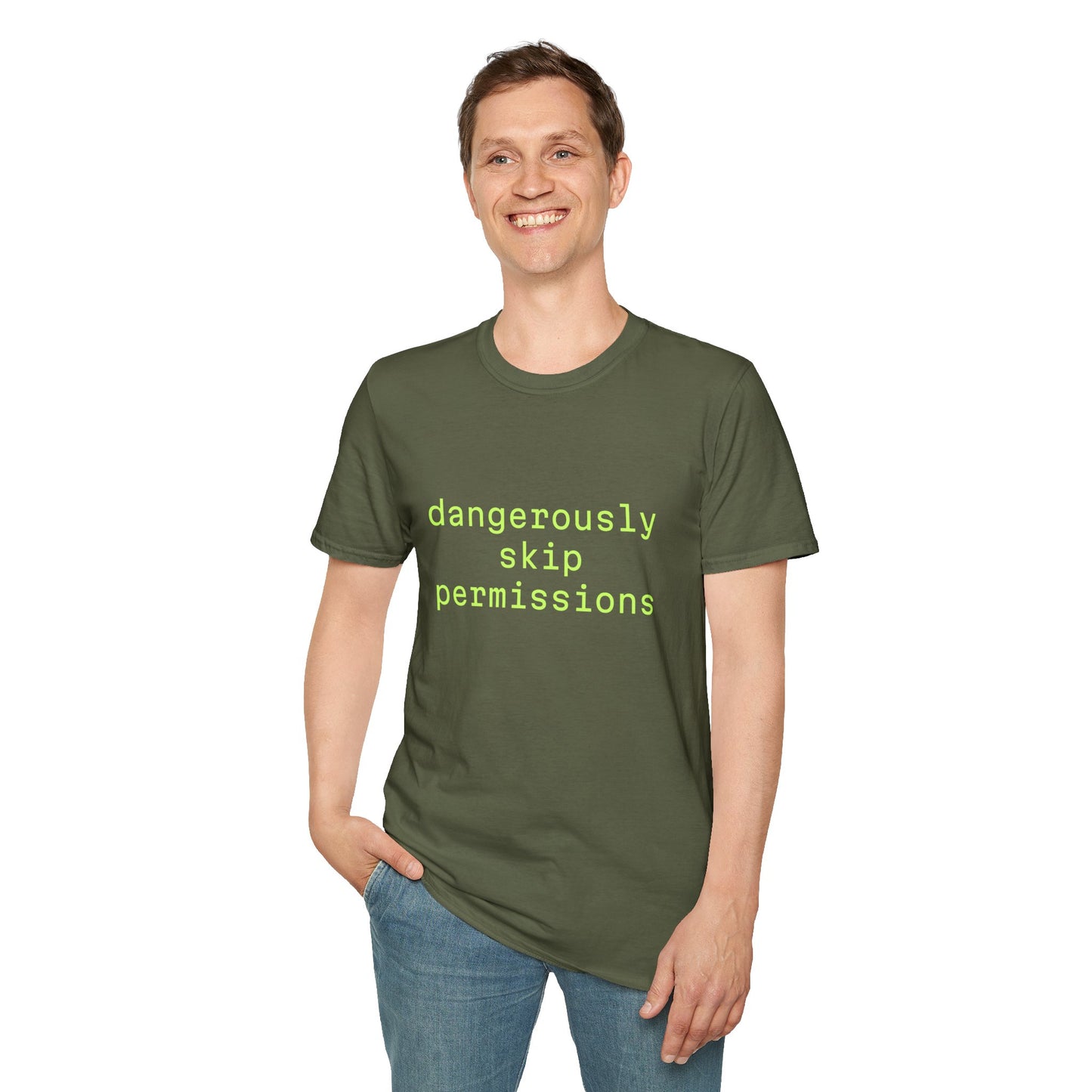 Dangerously Skip Permissions T-Shirt — AI Statement Graphic Tee