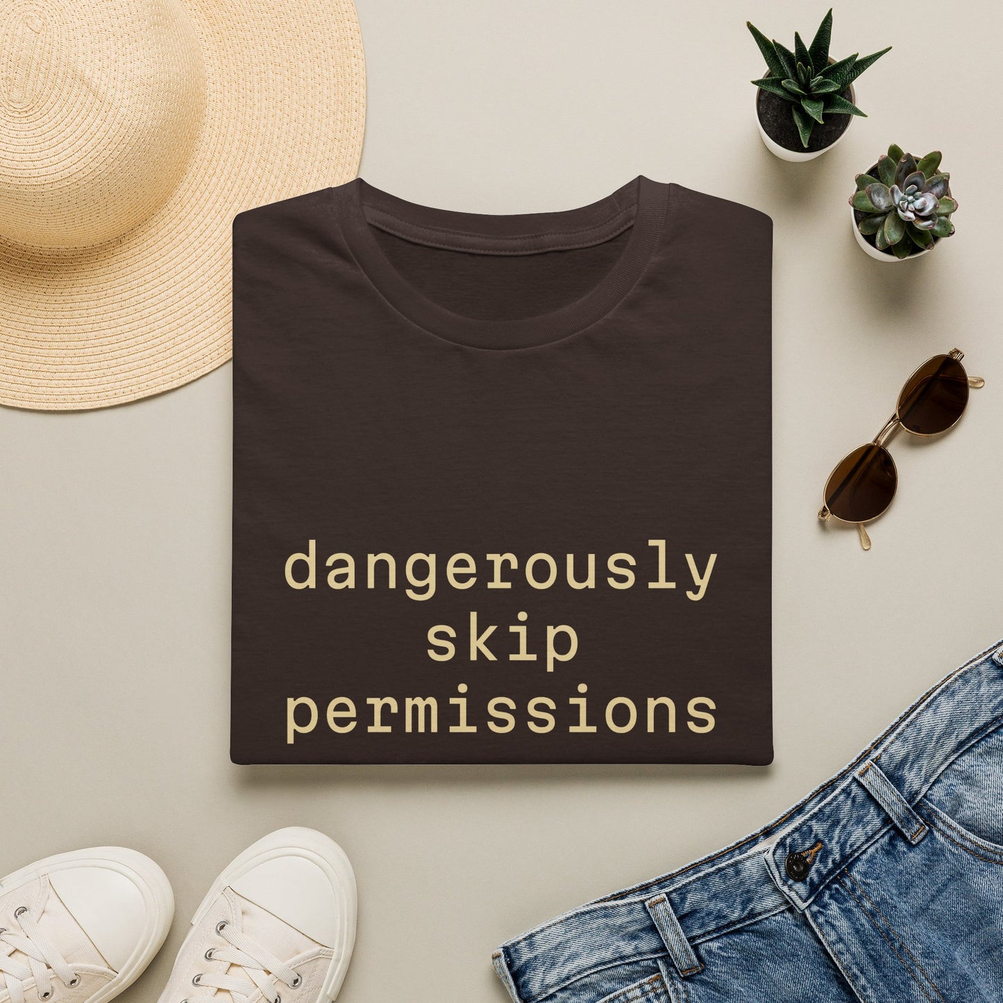 Dangerously Skip Permissions T-Shirt — AI Statement Graphic Tee