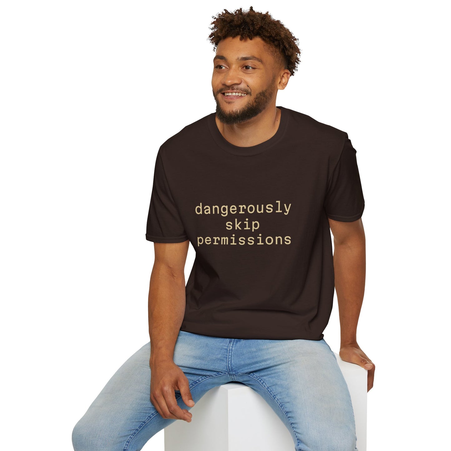 Dangerously Skip Permissions T-Shirt — AI Statement Graphic Tee