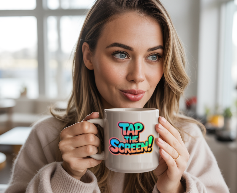 Tap the Screen! Sticker Sheet — 3 Colorful Decals Perfect for TikTok, Twitch, YouTube and more