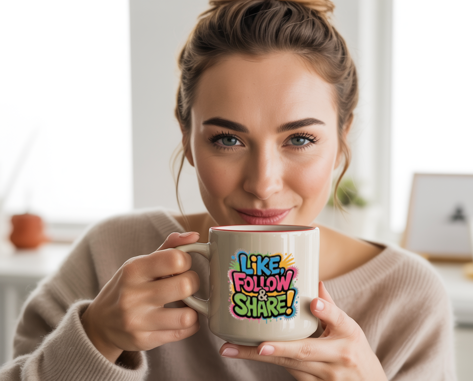 Like Follow & Share! Sticker — 3 Colorful Decals Perfect for TikTok, YouTube, Twitch and more