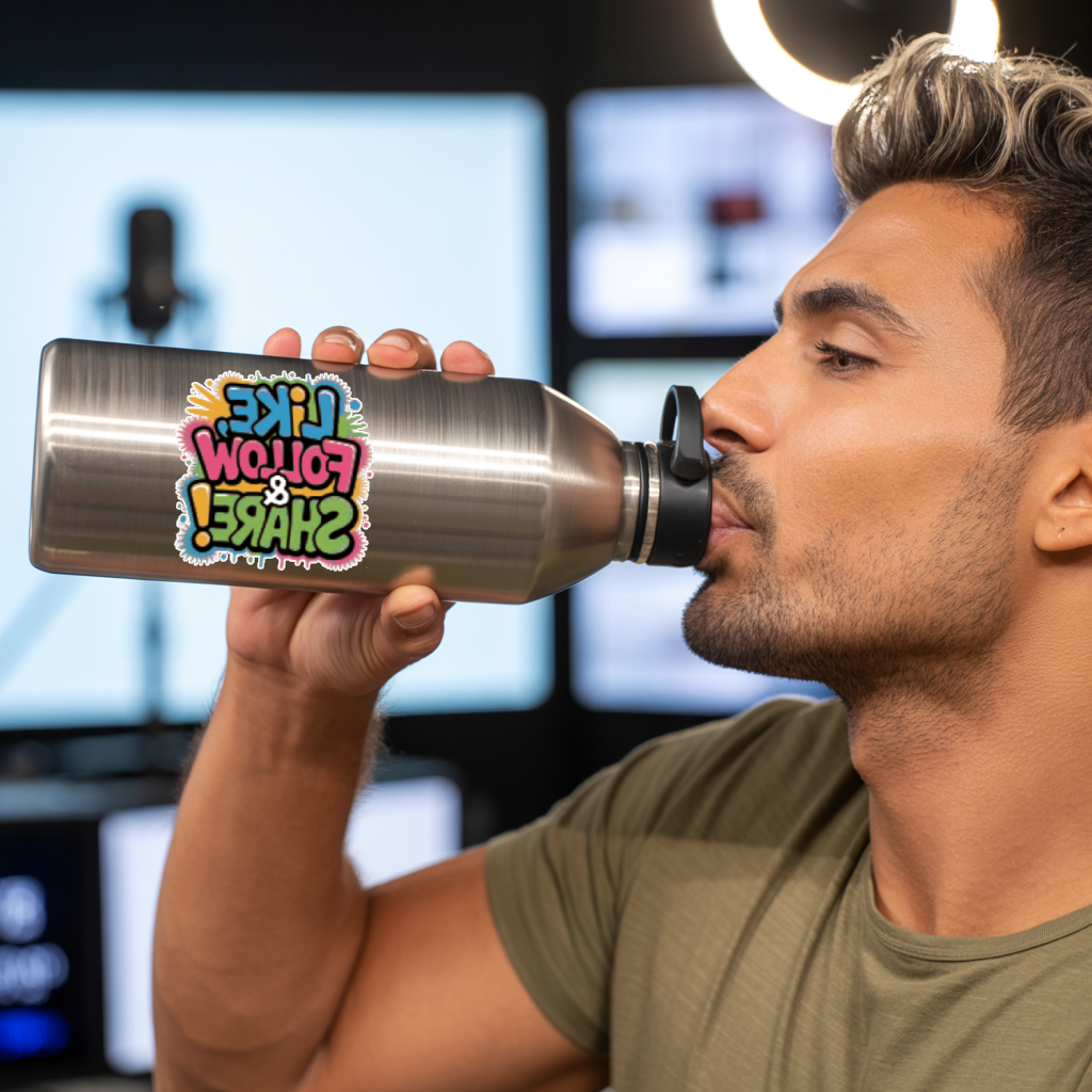 Reversed Like Follow & Share! 3 Stickers — Colorful Decal Perfect for TikTok, YouTube, Twitch and more