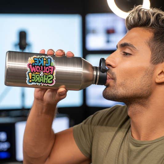 Reversed Like Follow & Share! 3 Stickers — Colorful Decal Perfect for TikTok, YouTube, Twitch and more