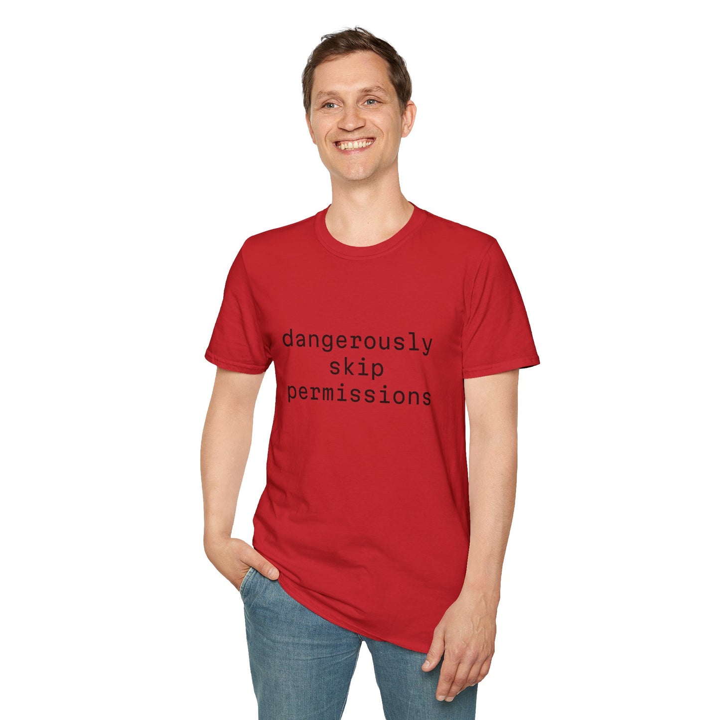 Dangerously Skip Permissions T-Shirt — AI Statement Graphic Tee
