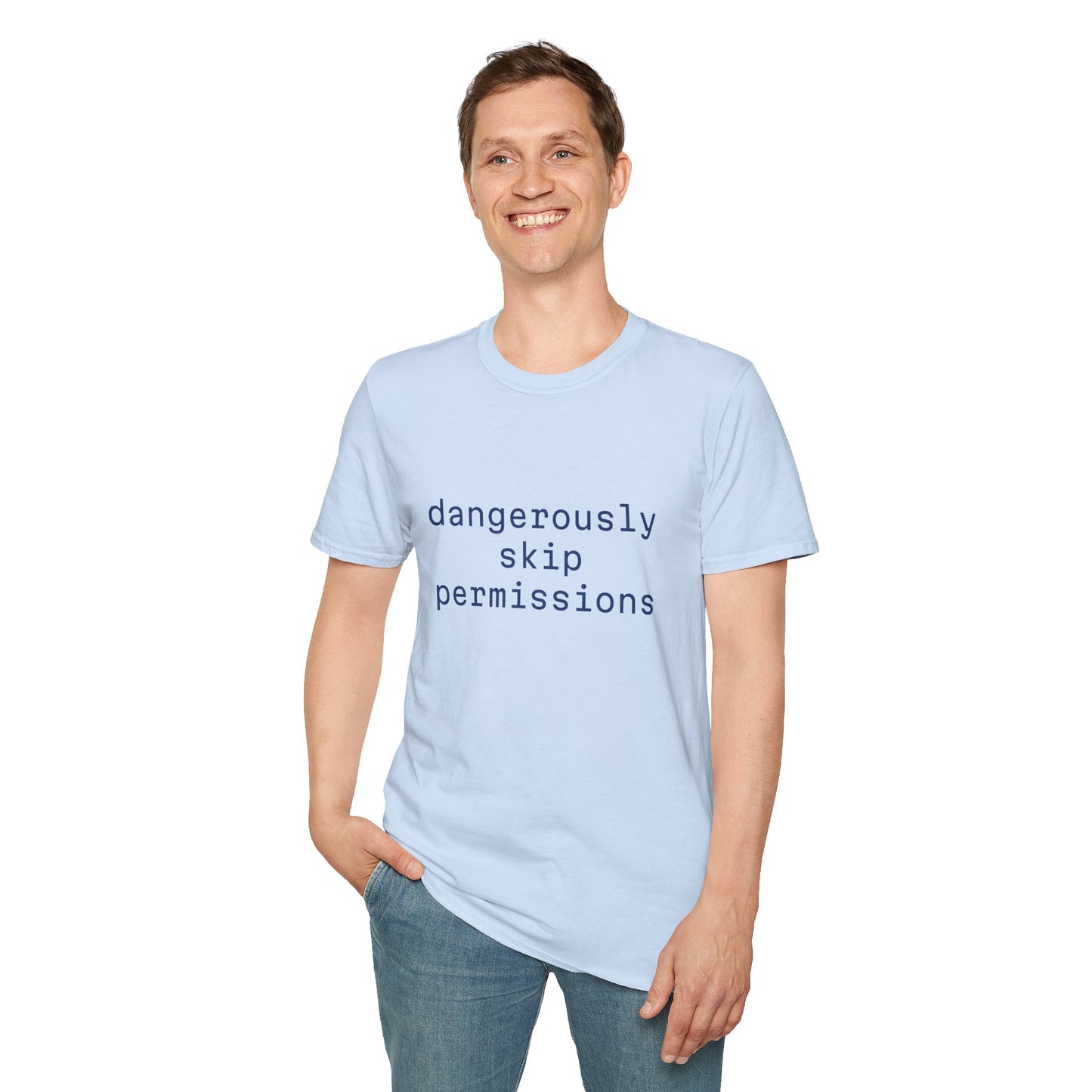 Dangerously Skip Permissions T-Shirt — AI Statement Graphic Tee