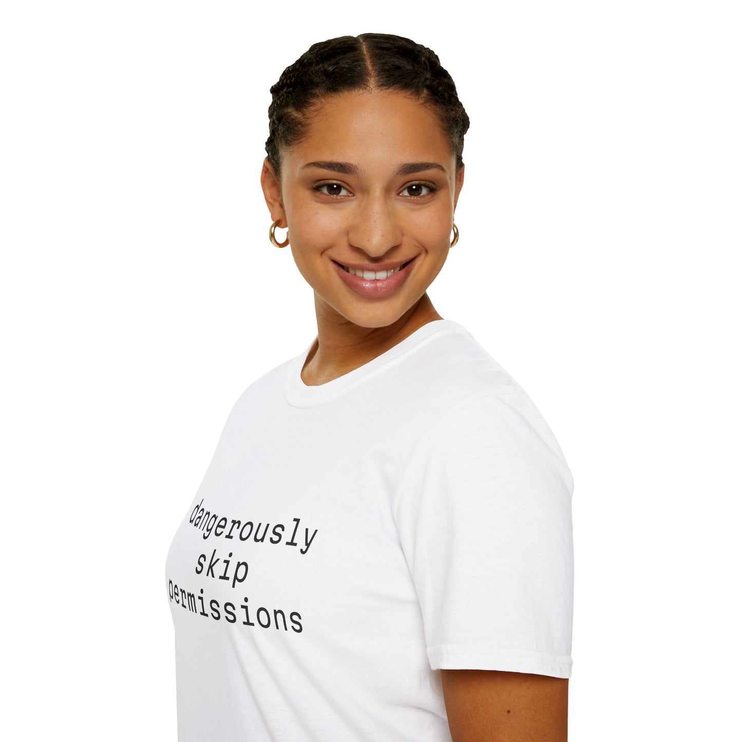 Dangerously Skip Permissions T-Shirt — AI Statement Graphic Tee