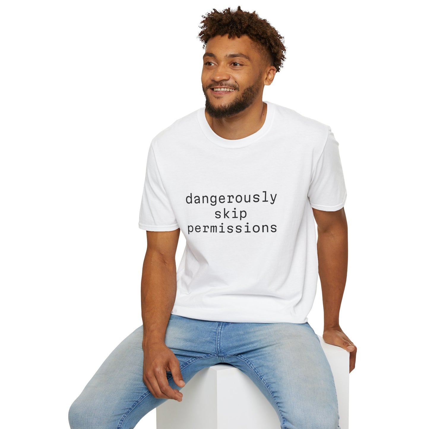 Dangerously Skip Permissions T-Shirt — AI Statement Graphic Tee