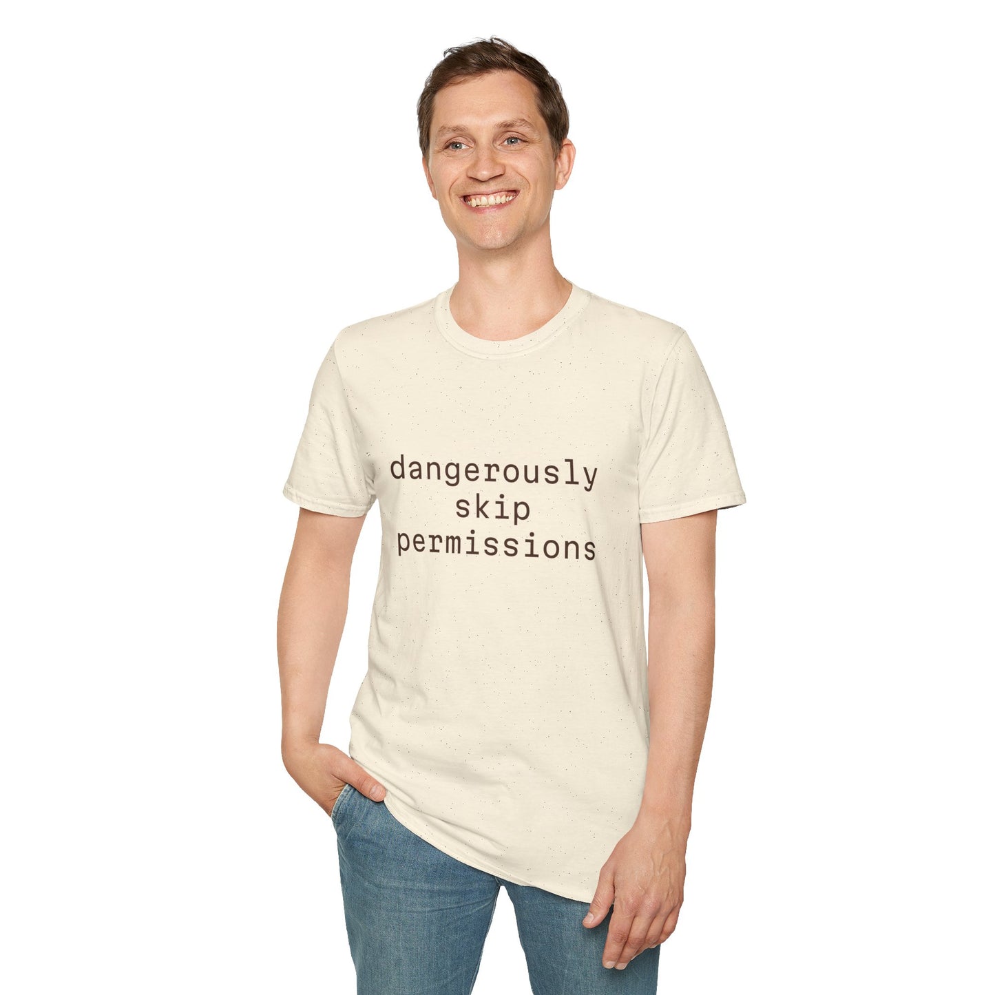 Dangerously Skip Permissions T-Shirt — AI Statement Graphic Tee