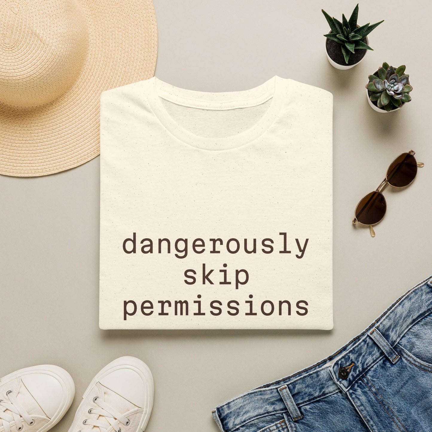 Dangerously Skip Permissions T-Shirt — AI Statement Graphic Tee